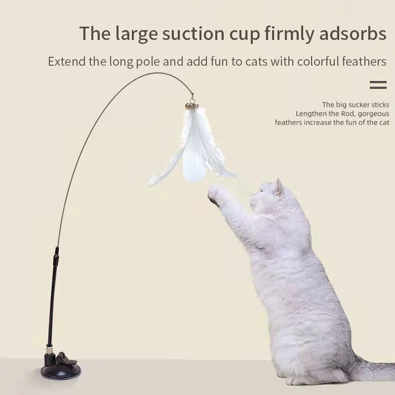 "Interactive Cat Toy – Hands-Free Teaser Wand with Suction Cup & Feather for Endless Play!" - Image 6