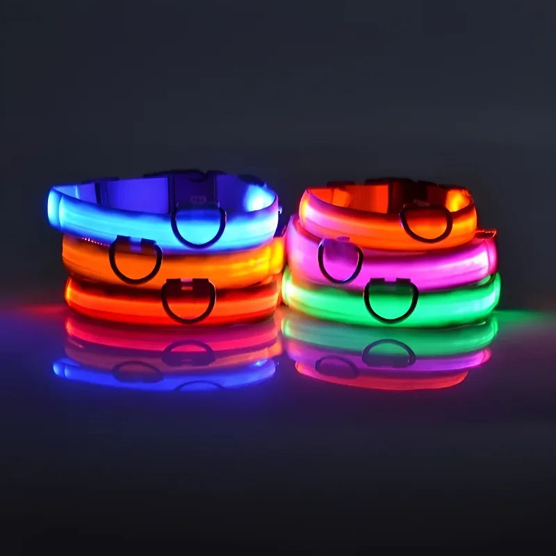 "LED Nylon Dog Collar & Leash – Glow in the Dark for Nighttime Safety!" - Image 3